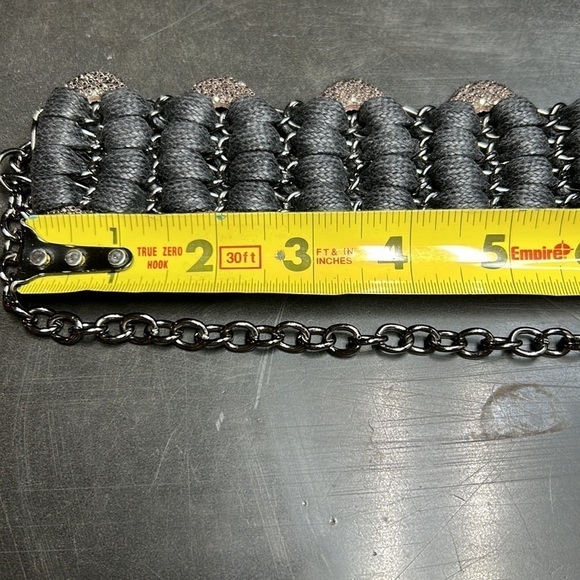 Chicos belt adjustable copper sequin ovals linked by weaving ovals with chain. - Picture 11 of 15